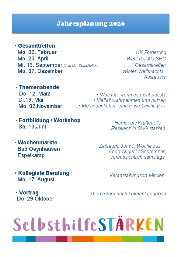 Jahresplanung