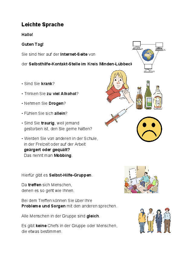 Die Selbsthilfe-Kontaktstelle in Leichter Sprache
